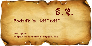 Bodzás Máté névjegykártya