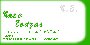 mate bodzas business card